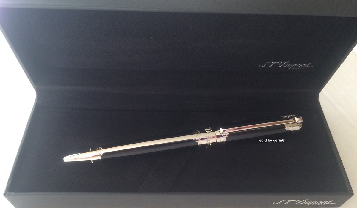 S.T. Dupont D Line, Black Arabesque Ball Point Pen, 415609