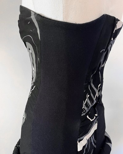 Vintage STUDIBAKER HAWK party dress - hand screen printed - size SMALL - c1980s - Picture 10 of 16