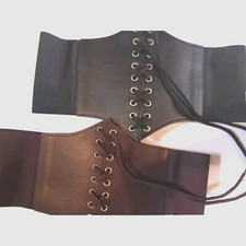 Stretch Wide Waist Belts For Dresses 2 Pack New One Size Faux Leather Elastic