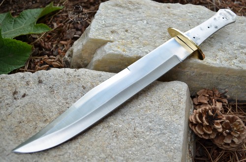 bowie short bolster knife guard w/brass coffin big sword custom