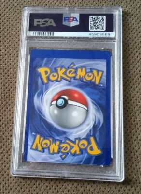POKEMON PSA 7MC Offset Pokemon Hitmonchan 7/102 NM RARE Error Card