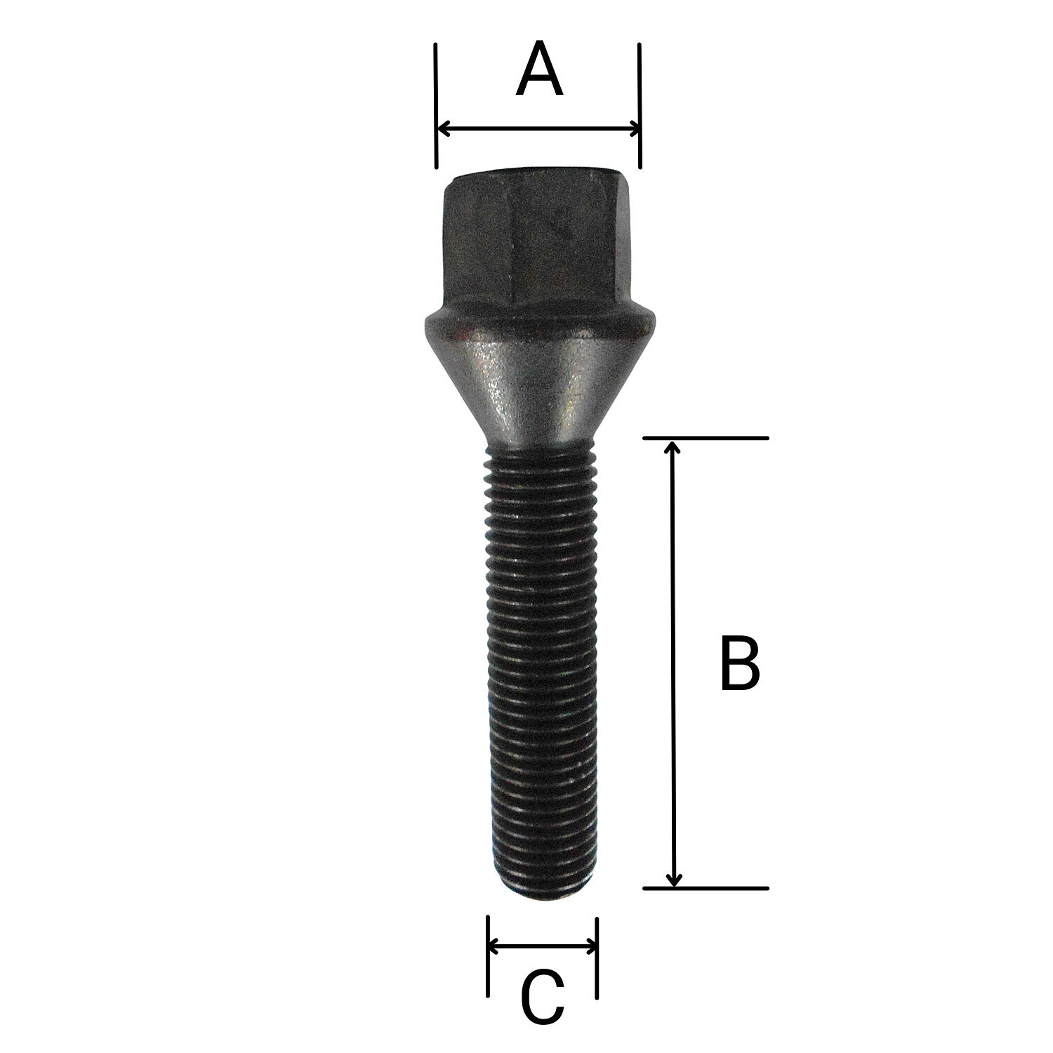 Radschrauben Schwarz 20 Radschrauben Radbolzen Schwarz Mit Kugelbund R14 – M14x1,5, 40 Mm Schaftlänge, Perfekt Für Alu- Und Stahlfelgen Radschrauben 40mm Schaftlänge