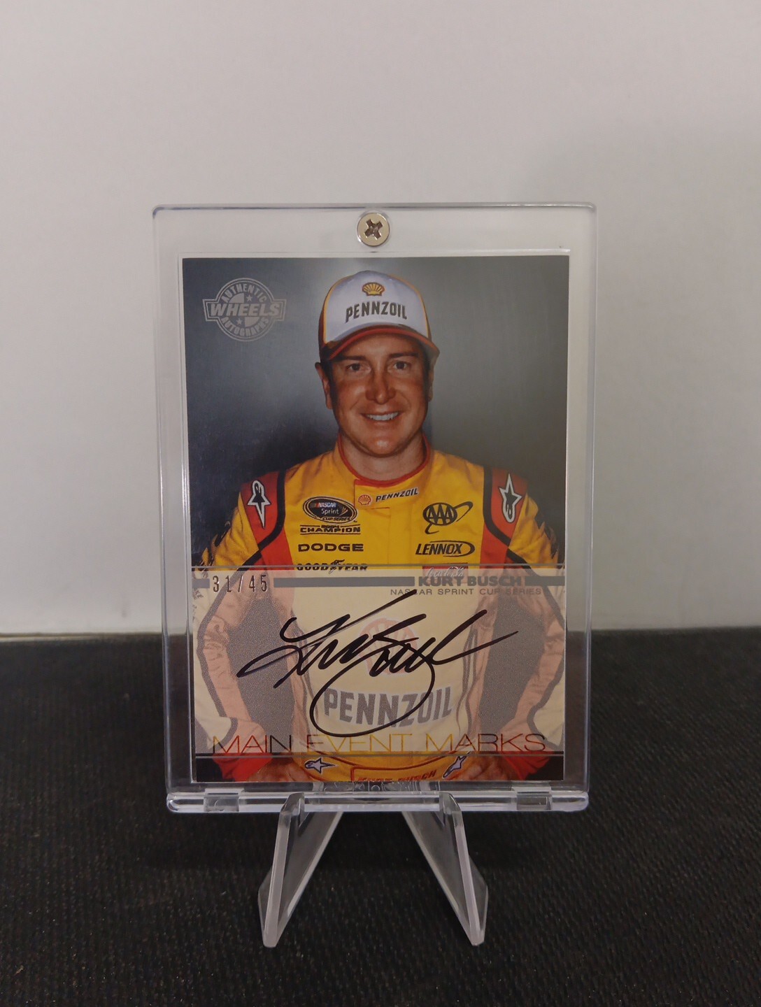 2011 Wheels Main Event Marks Autographs Silver #MEKUB Kurt Busch 31/45
