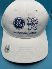 LONDON 2012 WHITE UNISEX HAT GE LOGO WITH 50 UV PROTECION-NEW WITH TAGS