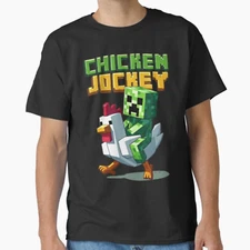 Funny Chicken Jockey T Shirt, Gamer Chicken Ride Games Unisex Kids Adult Top