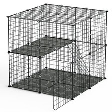 2 Tier Cat Cage Playpen Pet Enclosures Kitten Kennel House Detachable Cat Crate