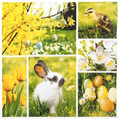 20 Servietten Easter Collage  Collage Ostern Hase Ei Frühling Tischdeko 33x33cm