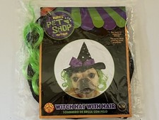 Rubíes Tienda de Mascotas Boutique Bruja Sombrero con Pelo Halloween Perros Talla S/M Disfraz