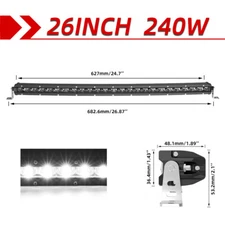 Curved 20/26/32/38/44/50 Slim LED Light Bar Single Row Off Road Driving ATV SUV