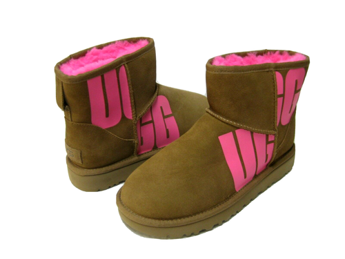 UGG CLASSIC MINI CHOPD WOMEN ANKEL BOOTS SUEDE CHESTNUT /PINK US 10 /UK 8  /EU 41 | eBay