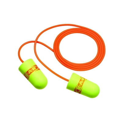 3M E-A-Rsoft Superfit Earplugs, Polyurethane, Red/Yellow, Corded - 200 per BX