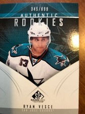 09-10 SP Game Used Authentic Rookies #119 Ryan Vesce /699