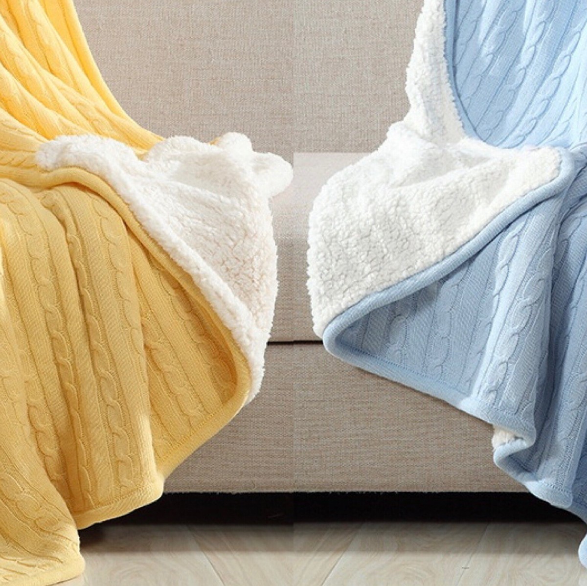 Cotton Fleece Throw Blanket Lounge Sofa Plush Warm Soft Extra