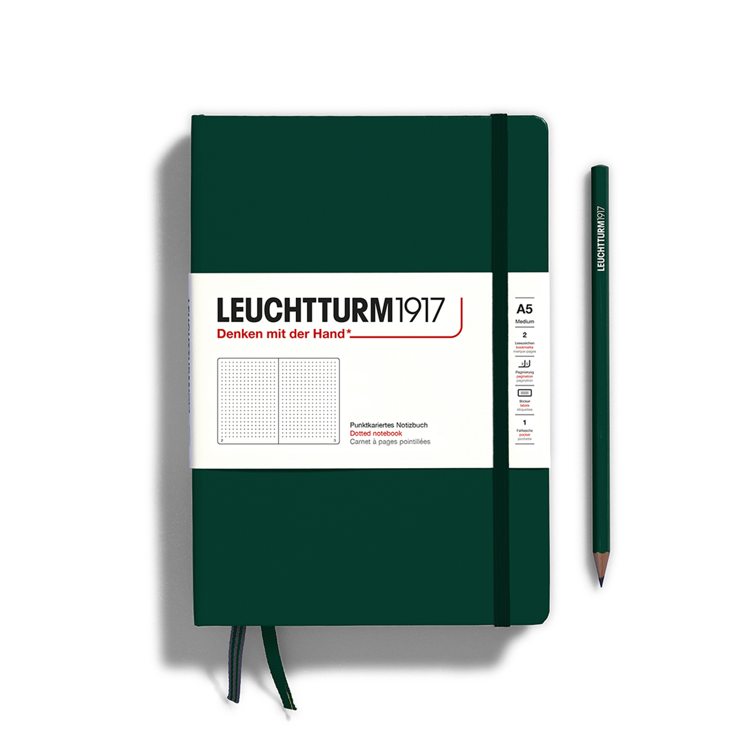 Notebook Medium A5 Hardcover, Puntini 249 Pag Forest Green | Leuchtturm 1917
