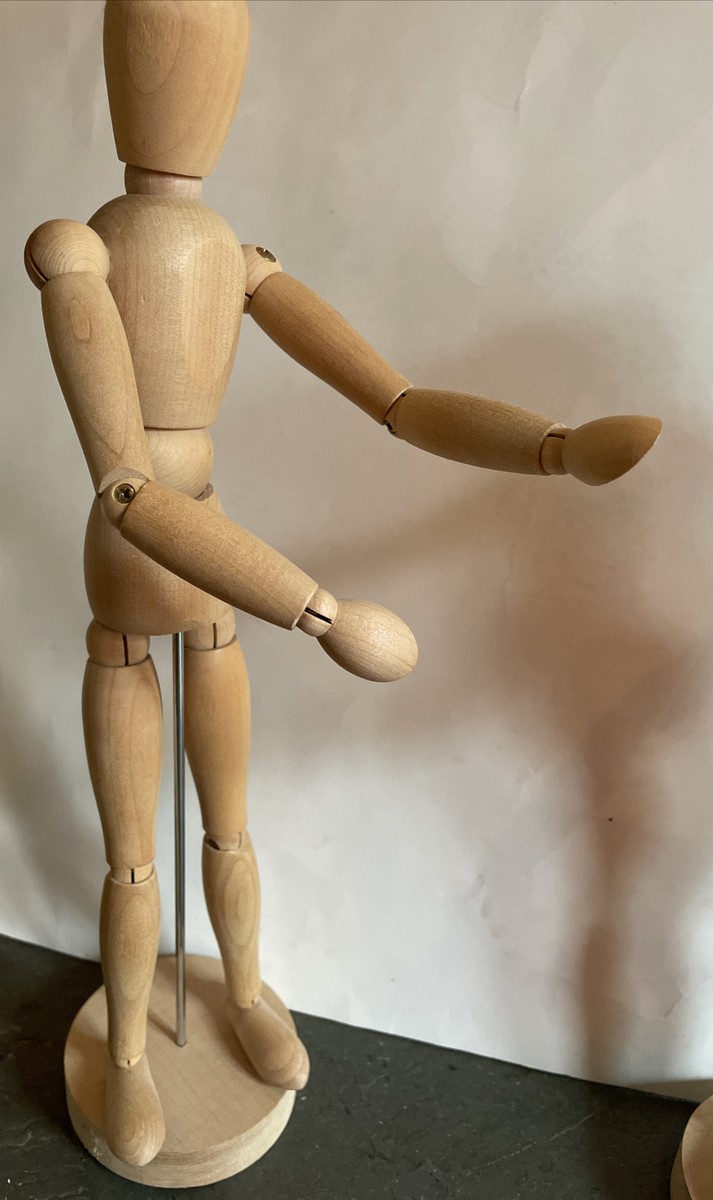 Lot Of 2 Wooden Posable / Bendable Artists Drawing Model Figures