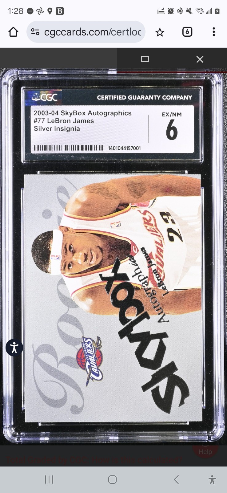 2003-04 Skybox Autographics #77 LeBron James Rookie Card Silver Insignia 150 Pop