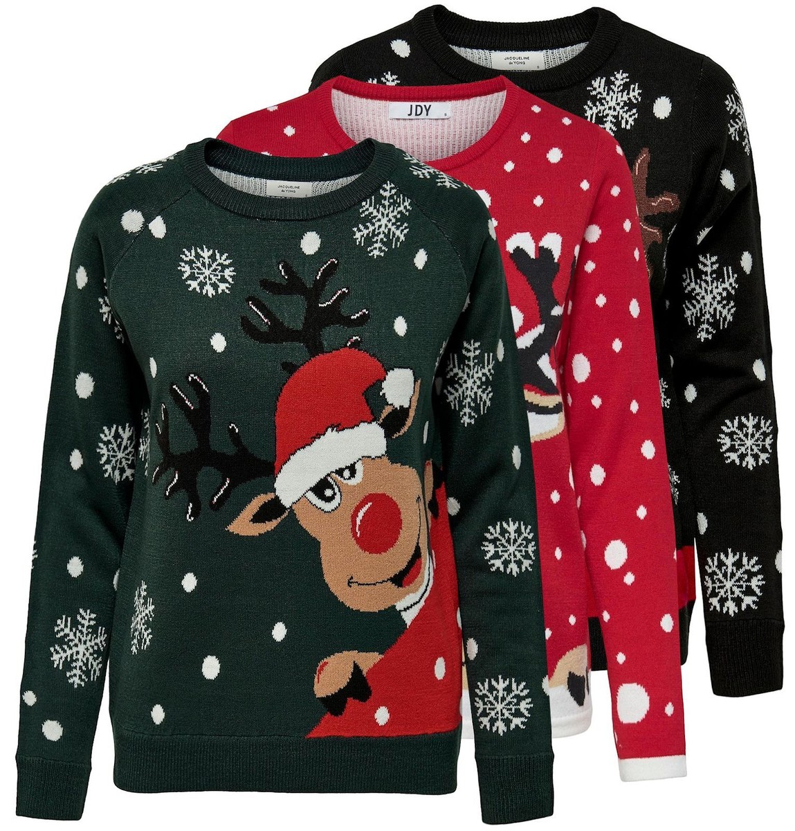 JDY Damen Pullover Weihnachten Weihnachtspullover Strickpullover
