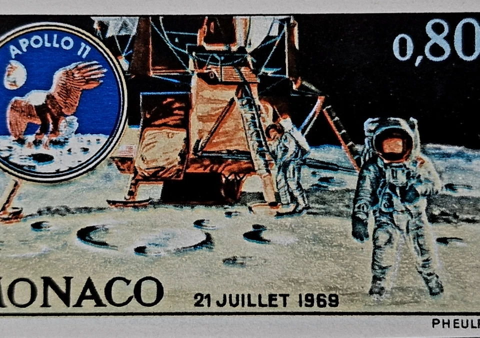 Monaco 1970 imperf Space Apollo 11 MNH 2 Stamps Kennedy YT €110.00 - Image 3 of 4