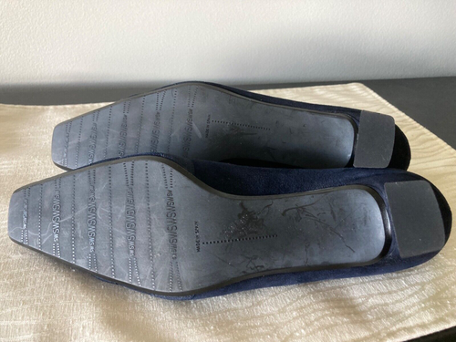 New and Vintage Stuart Weitzman Suede Pumps, Navy 9.5 M - Picture 10 of 13