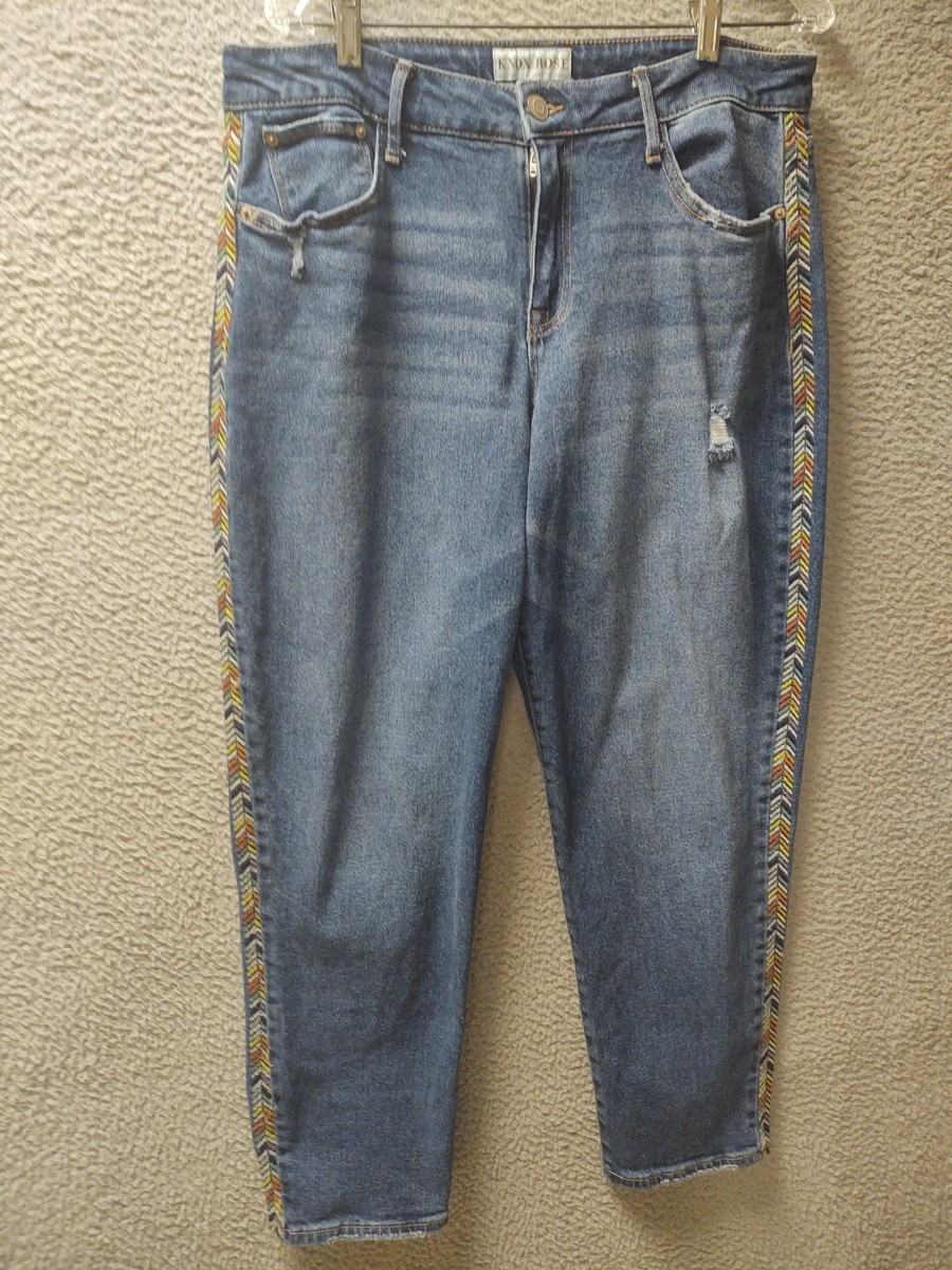 Knox Rose Jeans Womens Size 12 Blue Denim Embroidered Sides Pants