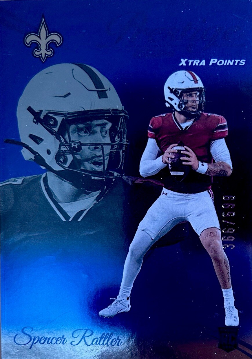 2024 Panini Prestige- Rookie Card Spencer Rattler Blue Xtra Points #359 /599