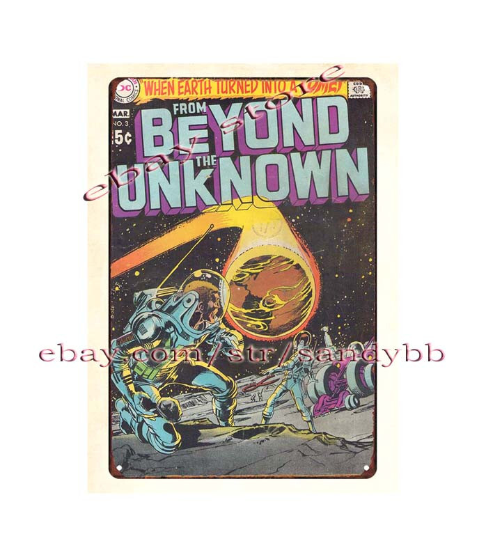 bedroom makeover ideas 1970 From Beyond the Unknown Comics metal tin sign