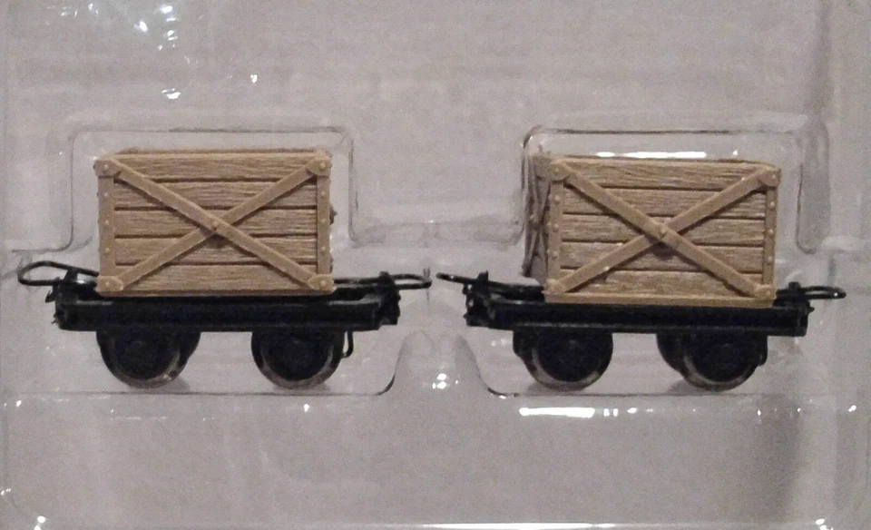 Roco 34603 - Narrow Gauge H0e/009 Planked Crate Wagon Set (2 Wagons) - T48 Post - Image 2 of 4
