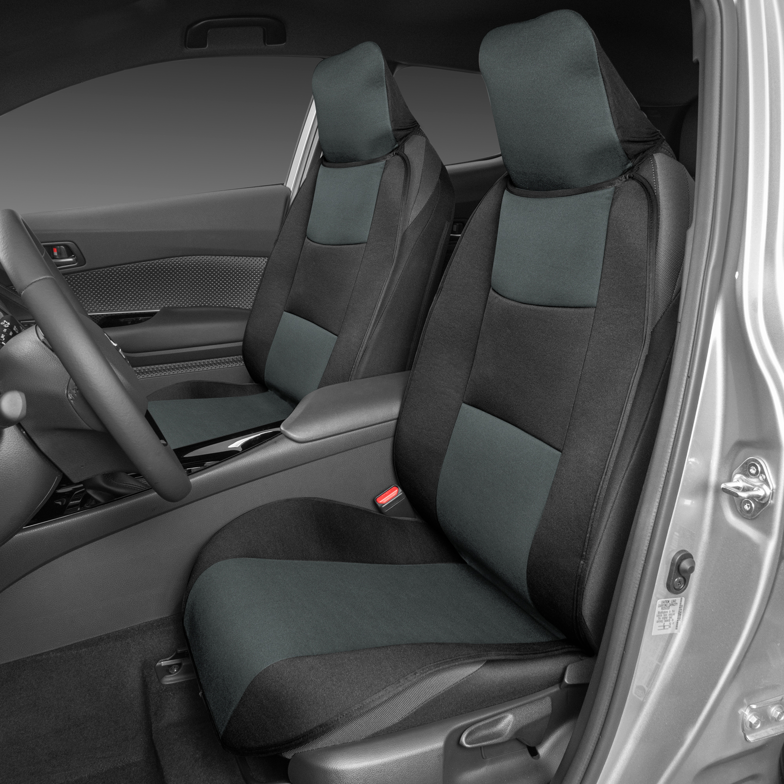 carXS Charcoal Gray Car Seat Covers for Front Seats Auto Truck Van SUV