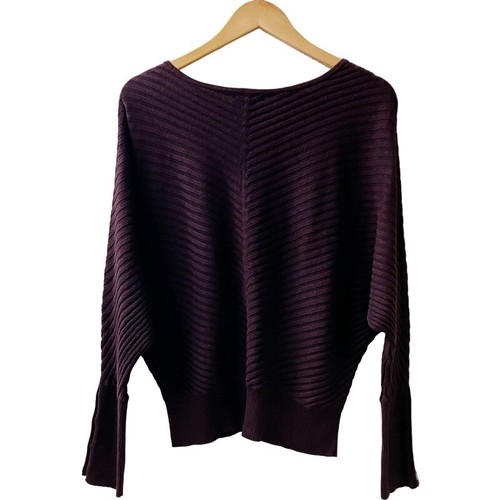 Alfani Womens Pullover Sweater SZ XL Burgundy Ribbed Dolman Sleeve Button Cuffs - Picture 5 of 8
