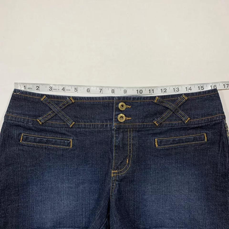 Pantalones Cortos Glo Jeans Denim Boyfriend Junior Para Mujer Talla 11 Trabillas Cruzadas ¡RARO! Foto 4 de 4