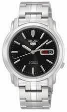 Orologio Uomo Seiko 5 Automatico Quadrante Nero Bracciale Acciaio Inox SNKK71K1