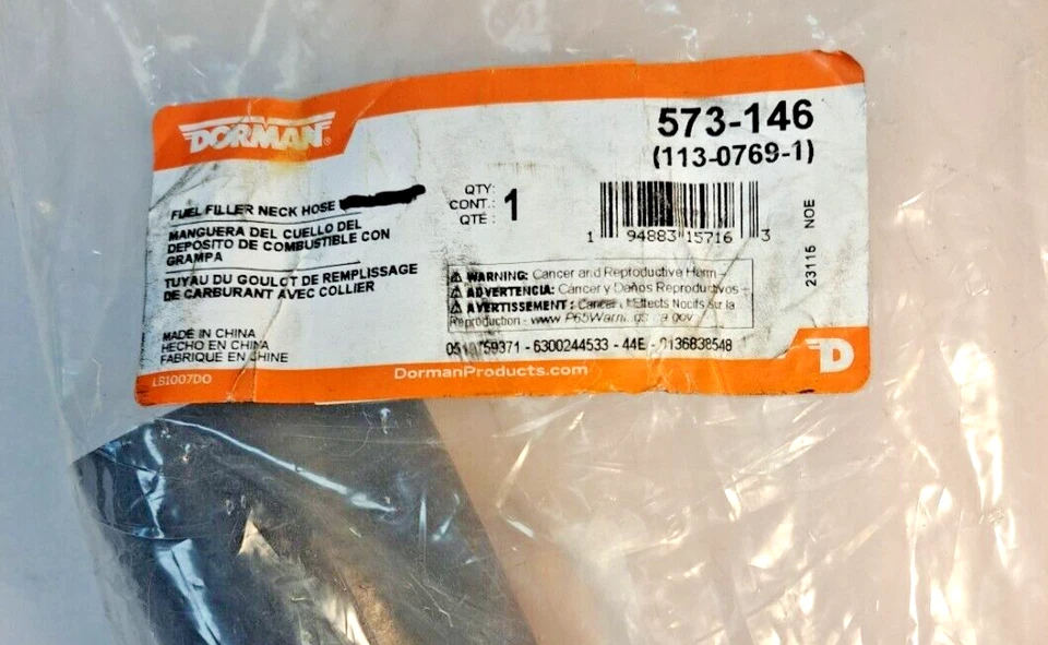 Manguera de llenado de combustible Dorman 573-146 para Ford F-100 Ranger Foto 3 de 3