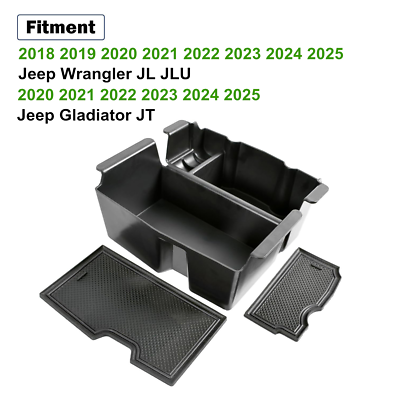 For 2018-2026 Jeep Wrangler JL Center Console Organizer Storage
