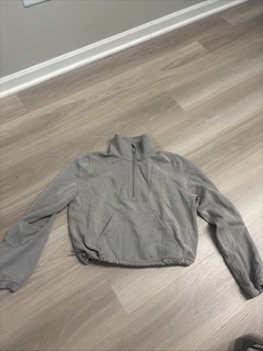 lululemon Cropped Half Zip With Conches Waist Size 2 Grayish Green