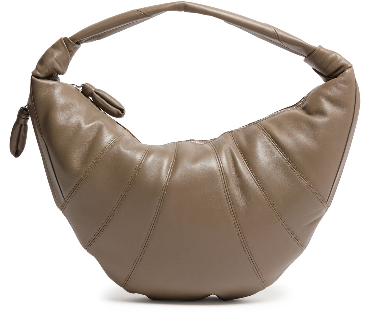 LEMAIRE Croissant Fortune Dark Khaki Leather Crossbody Bag New 