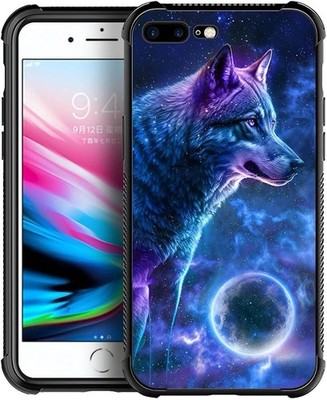 iPhone7/8SE SE2 Case Dark BlueWolf Starry Sky Shockproof Anti-Scratch Drop Cover