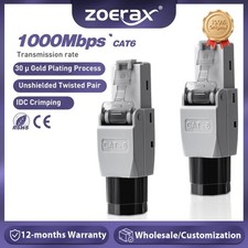 Conector ZoeRax 10 piezas RJ45 sin herramientas, enchufe de terminación de campo CAT6