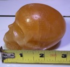 Orange Banded Crystal Stone Skull Carving Figurine Approx 3 in — photo 2