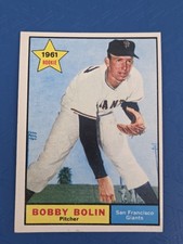 1961 Topps Rookie #449 Bobby Bolin San Francisco Giants BASEBALL Card K8. rookie card picture