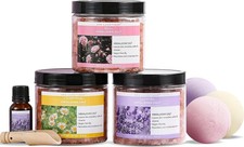 Spa Luxetique Epsom Salts for Soaking, 3.17lbs Bath Salts Gifts with Lavender, R