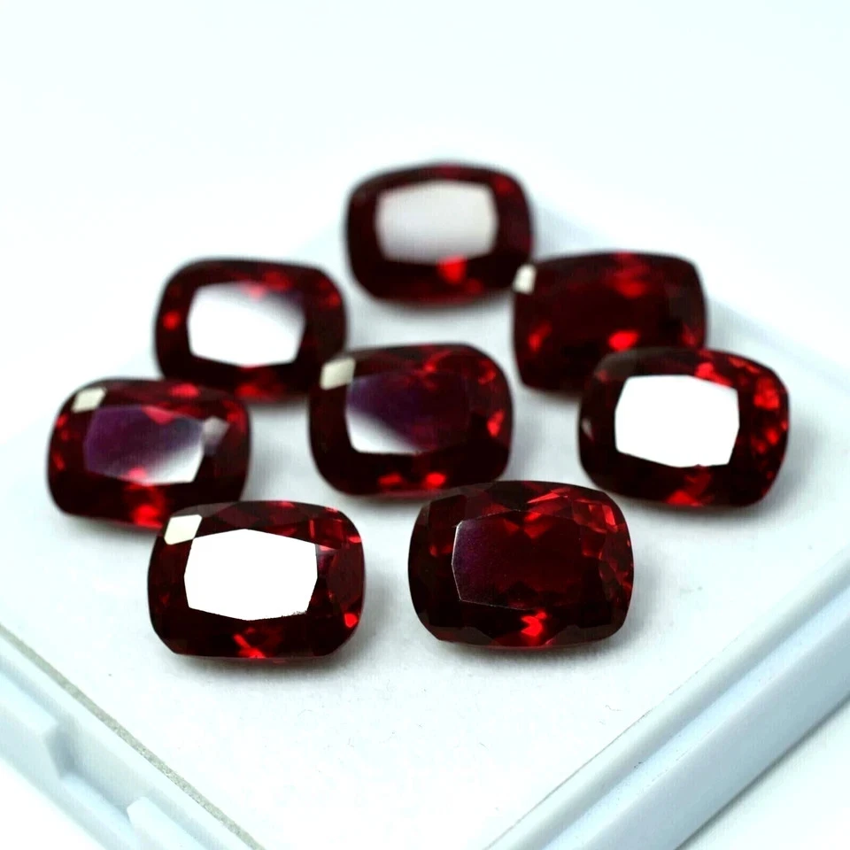 Natural Certified 200 Ct Burmese Red Ruby 16-20 Pcs Loose Cushion Gemstone Lot - Image 4 of 4