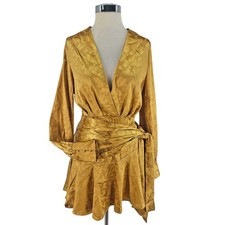 NastyGal Sleek It Real Jacquard wrap style Nasty Gal Mini Dress, 8 NWT