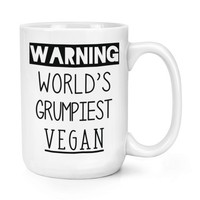 Warnung World's Grumpiest Vegan 426Ml Groß Becher Tasse Toll Best Gesund Lustig