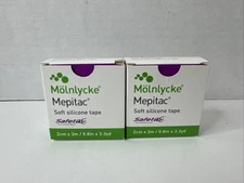 Mepitac 2cm X 3 M Roll Molnlycke Health Care Soft Silicone Tape Lot Of 2