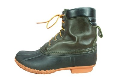 LL Bean Women's Unlined Waterproof Padded Collar Duck Boots Tumbled Leather 10 M