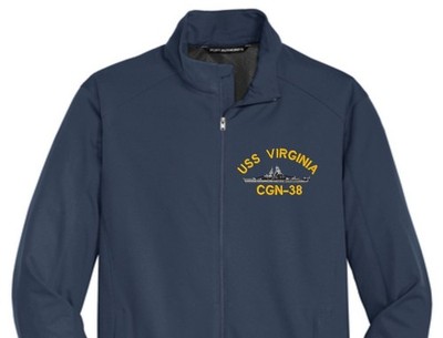 USS VIRGINIA CGN-38 Soft Shell Jacket.  New.  U.S. Navy