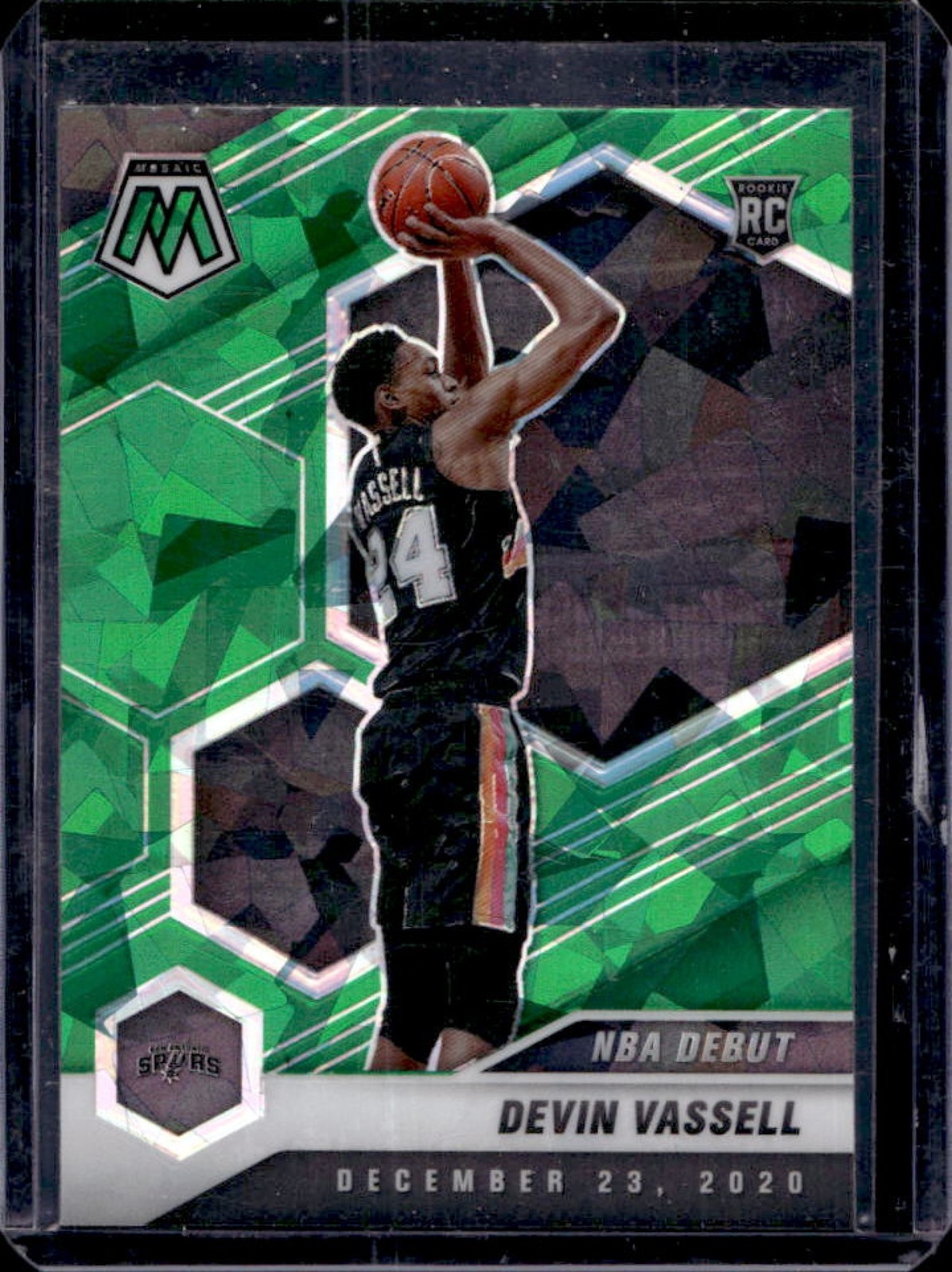 2020-21 Mosaic Devin Vassell RC Green Ice Rookie NBA Debut #278 Spurs