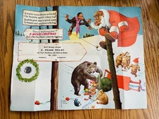 Vintage 40's Brown & Bigelow Plumbing Heat Animated Christmas Card Advertisement