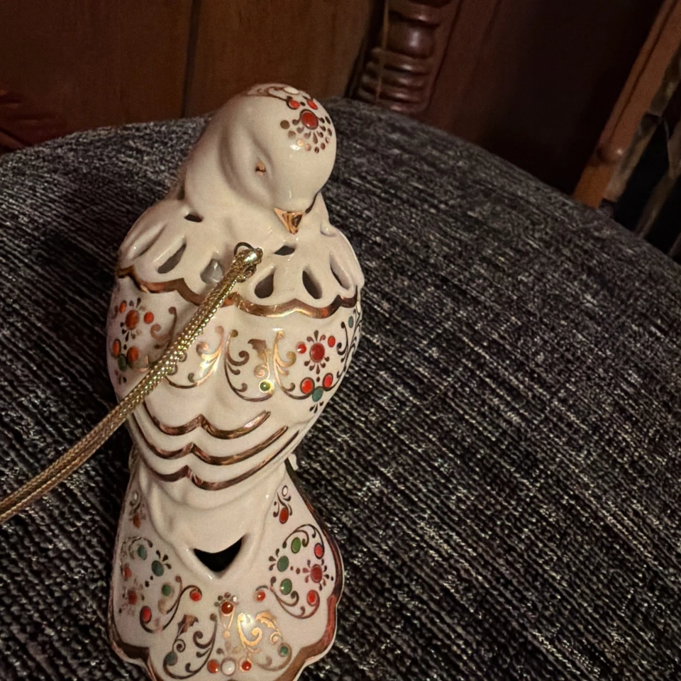 Lenox Porcelain CHRISTMAS DOVE JEWELED Ornament 24K Gold Trim No Box - Image 4 of 4