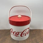 Vintage Coca Cola Ice Bucket Insulated Plastic W/ lid & Carry Handle